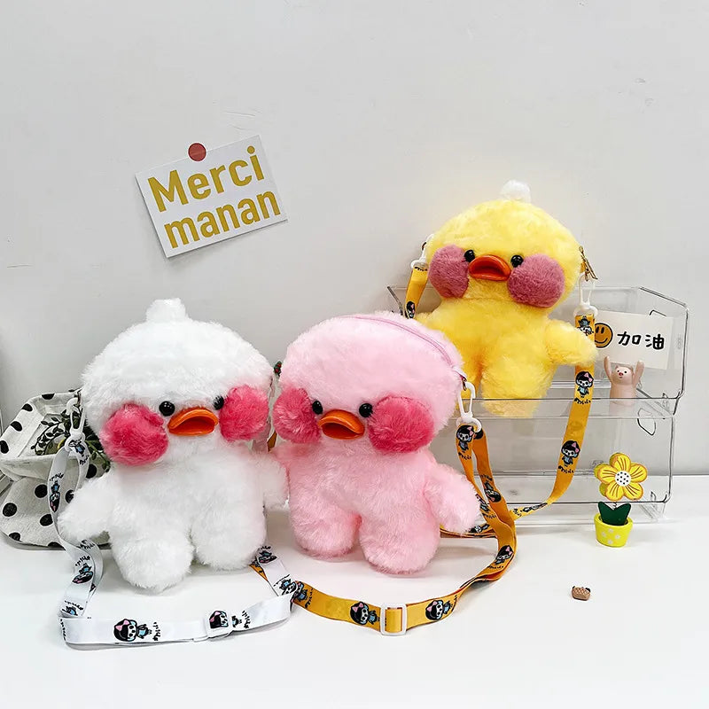 Cyber Celebrity Hyaluronic Acid Yellow Duck Doll Plush Children's Bag Cartoon Cute Doll Shoulder Crossbody Backpack Coin Purse