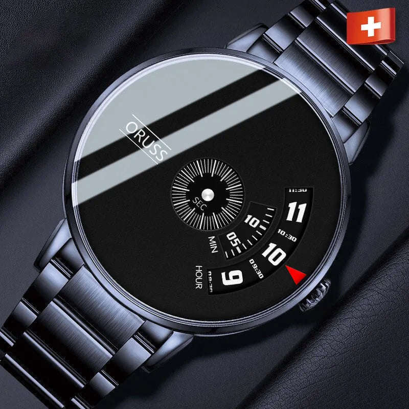 casual solid color single folding buckle quartz men's watches