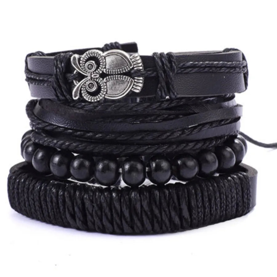 Hot Men's Leather Bracelet Woven Leather Strap Bracelet Accessories  Fashion Fashion Fashion Bracelet Ornament