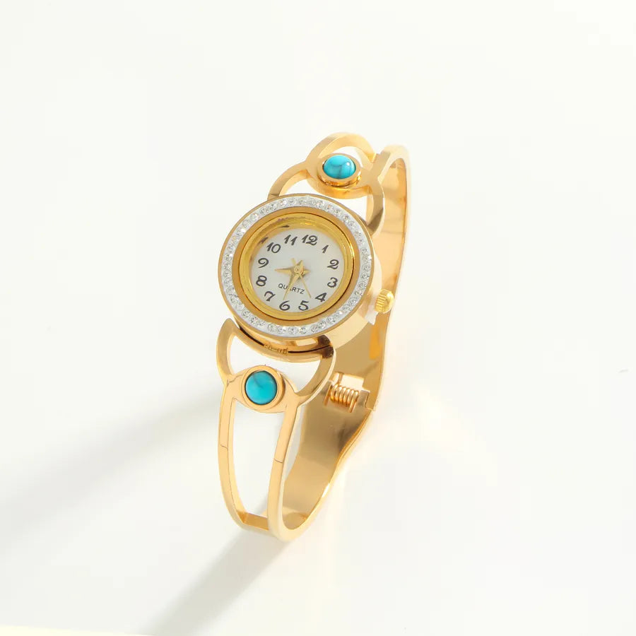 Elegant Luxurious Geometric Round Quartz Women's Watches