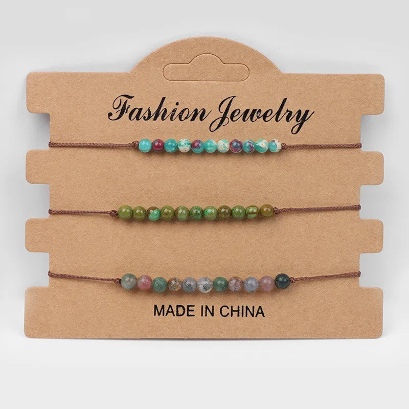 Simple Style Geometric natural stone Agate Bracelets In Bulk