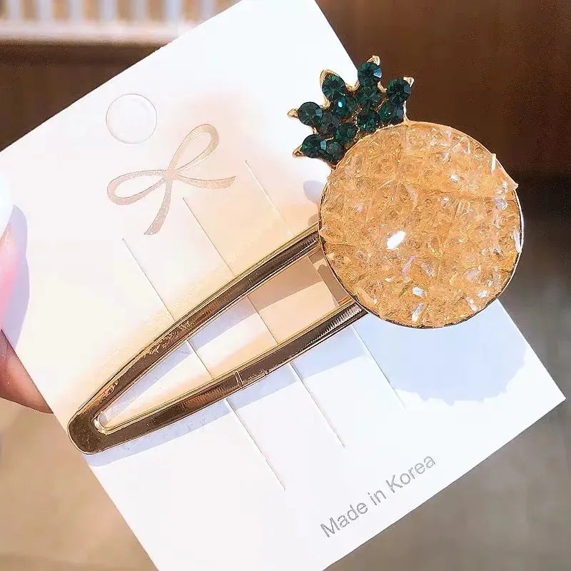 Cute Women's Fruit Crystal Hair Clip