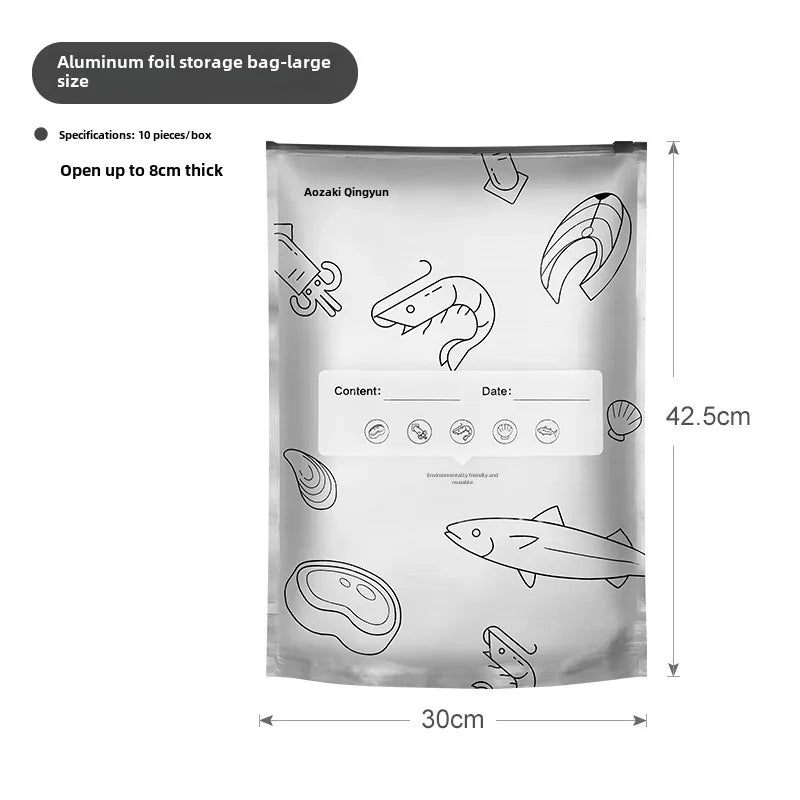 Yoshizaki Aozaki aluminum foil fresh-keeping bag food grade refrigerated sealed bag refrigerator freezer tin foil compact bag