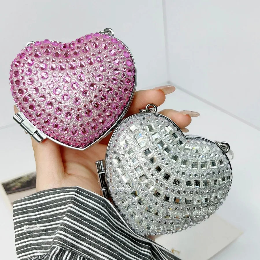Women's Mini Acrylic Heart Shape Streetwear Heart-shaped Magnetic Buckle Shoulder Bag Handbag