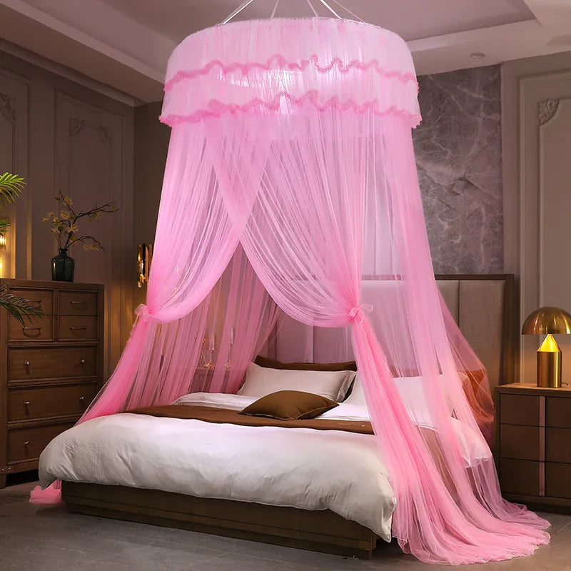 Dome princess-style punch-free ceiling-type encrypted mosquito net household 1.5 m1.8 m bed bedroom floor-type bed curtain