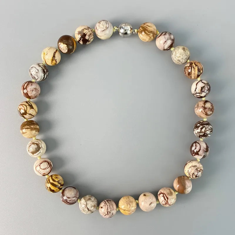 Elegant Color Block natural stone Copper Necklace In Bulk