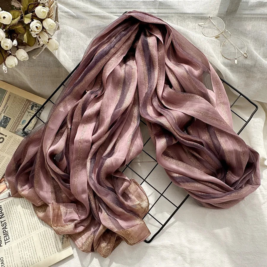 Women's Chinoiserie Ethnic Style Stripe Artificial Cotton  Silk Nylon Silk Scarf