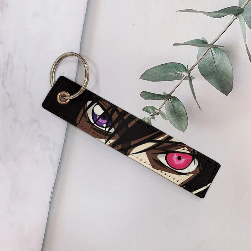 cartoon style cartoon pu leather printing bag pendant keychain
