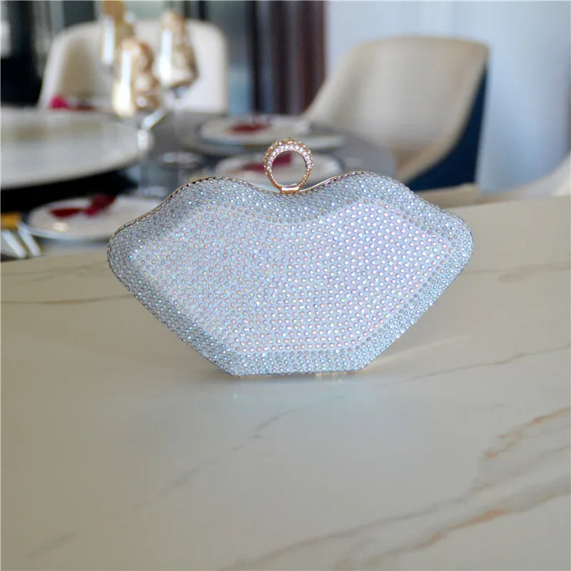 Women's Medium Rhinestone satin Solid Color Elegant Streetwear Square Lock clasp Evening Bag