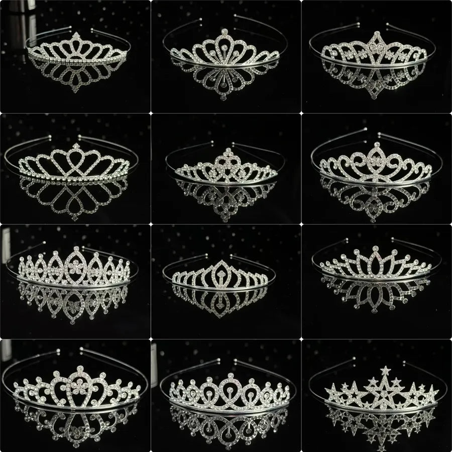 Crown headdress children's headdress alloy rhinestone hair accessories baby crown birthday party hair accessories manufacturers wholesale