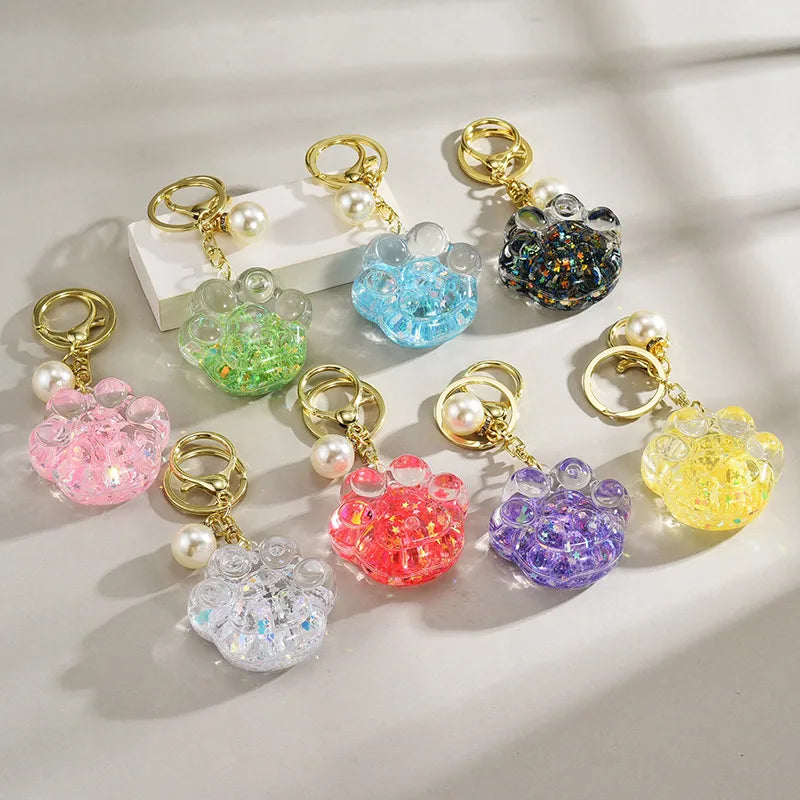 cartoon style solid color arylic unisex bag pendant keychain