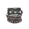 ethnic style feather pu leather alloy patchwork men's bracelets