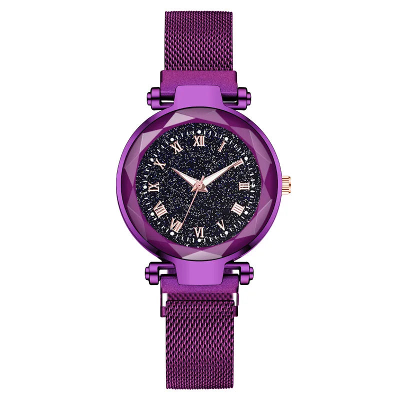 Simple Style Starry Sky Suction Buckle Quartz Watch Women's Watches