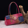 Women's Large Pu Leather Geometric Basic Vintage Style Square Lock clasp Handbag
