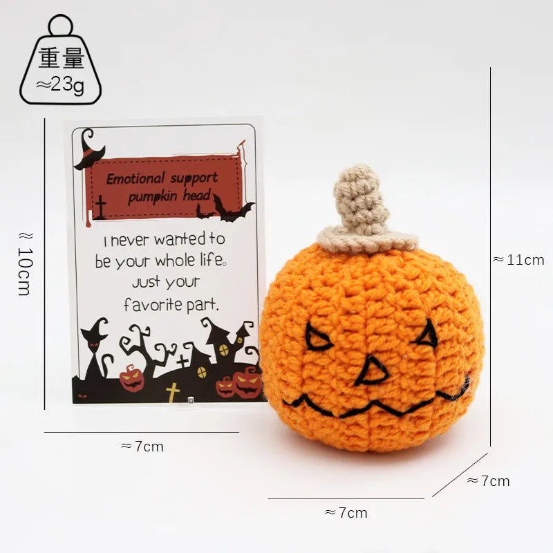 Handmade Crochet Halloween Doll Finished Product Positive Energy Yarn Toy Soft Plushie Stuffed Animal Hug Card Gift