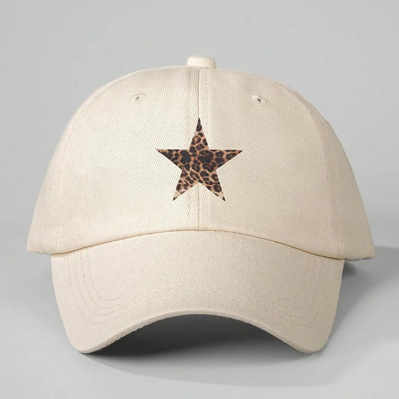 Women's Casual Classic Style Star Curved Eaves Baseball Cap