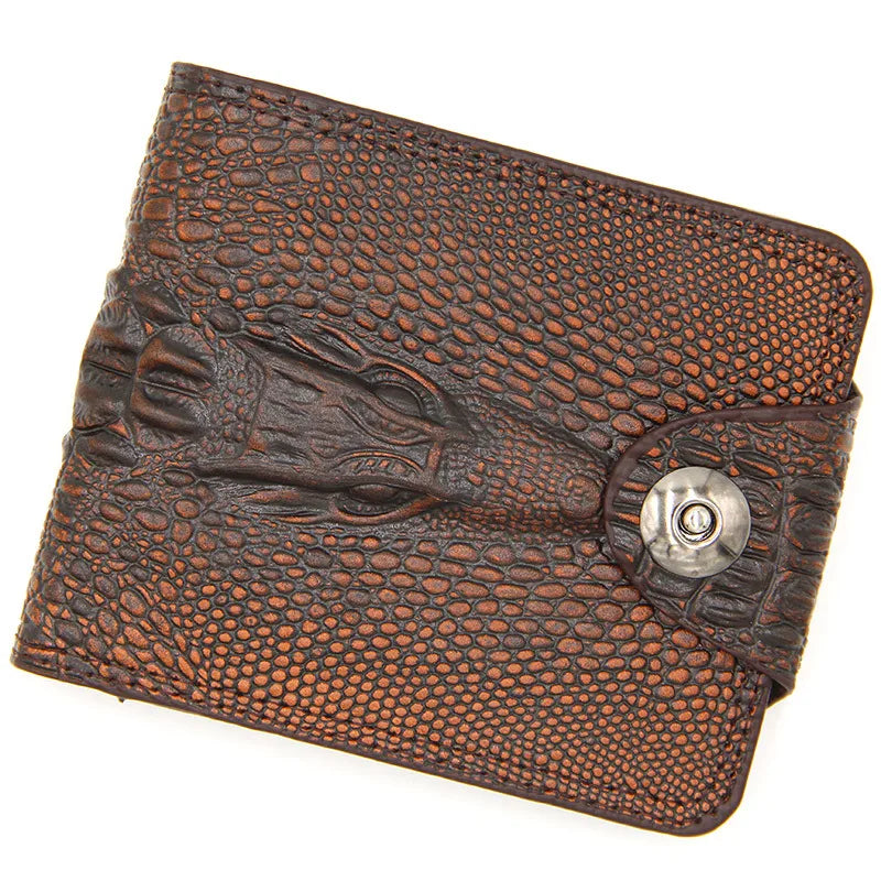 Men's Crocodile Pu Leather Flip Cover Small Wallets
