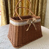 Casual Pastoral Solid Color Imitation Rattan Storage Basket