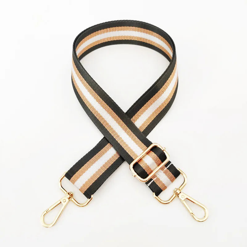 new colorful nylon wide shoulder strap bright gold thread purse accessories strap adjustable shoulder crossbody replacement long strap