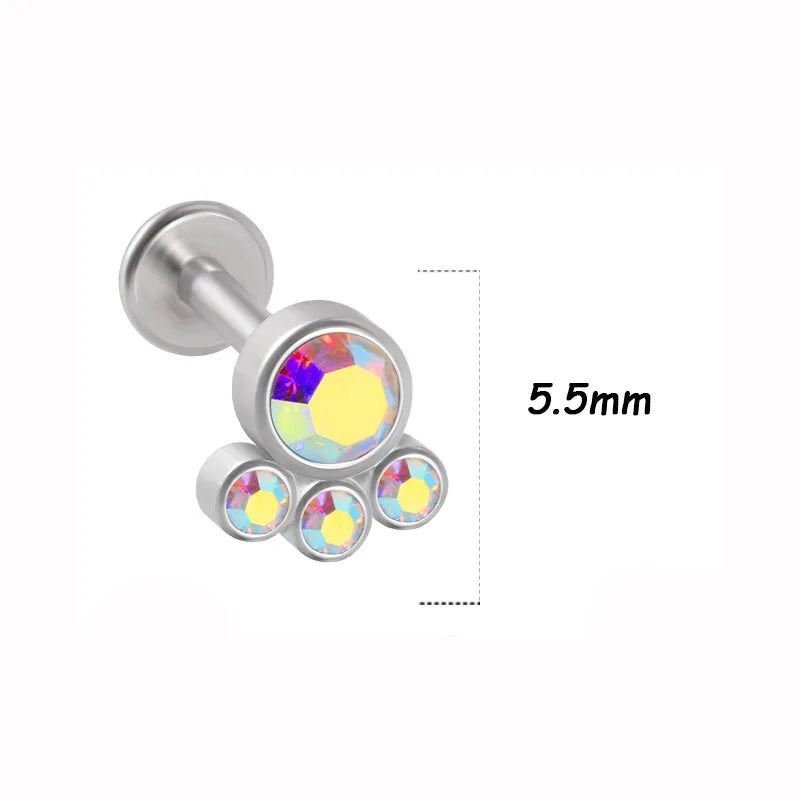 1 Piece Lip Rings Simple Style Classic Style Solid Color 316L Stainless Steel  G23 Titanium Ear Cartilage Rings & Studs