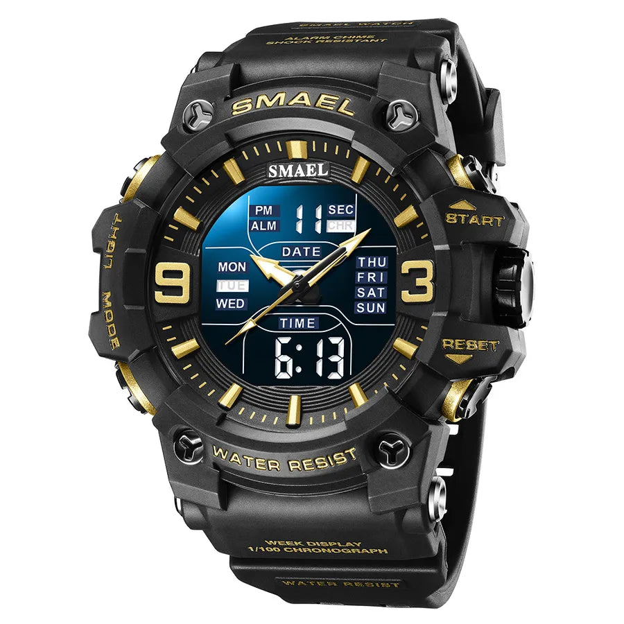 simple style solid color buckle electronic men's watches