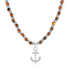 Punk Anchor 304 Stainless Steel Tiger Eye Wholesale Pendant Necklace