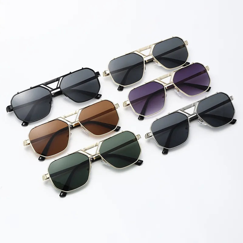 Personality Punk Street Geometric Ac Oval Frame Full Frame Women's Sunglasses