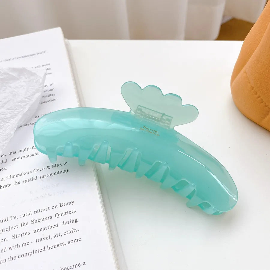 Dove Fashion New Style Bright Surface Solid Color Large Size Acetate Hair Clip Elegantly Designed Golden Label Shark Tail Clip