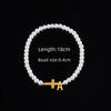 Classic Style Cross Letter 304 Stainless Steel Artificial Pearl Beaded Chain Beaded Bracelets Wholesale