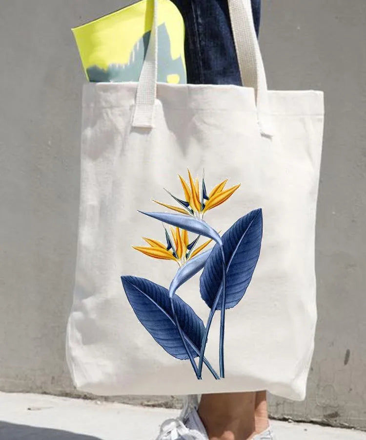 Women's printed shopping bag casual shopping handbag women's shoulder bag large capacity new artistic fresh Women's bag
