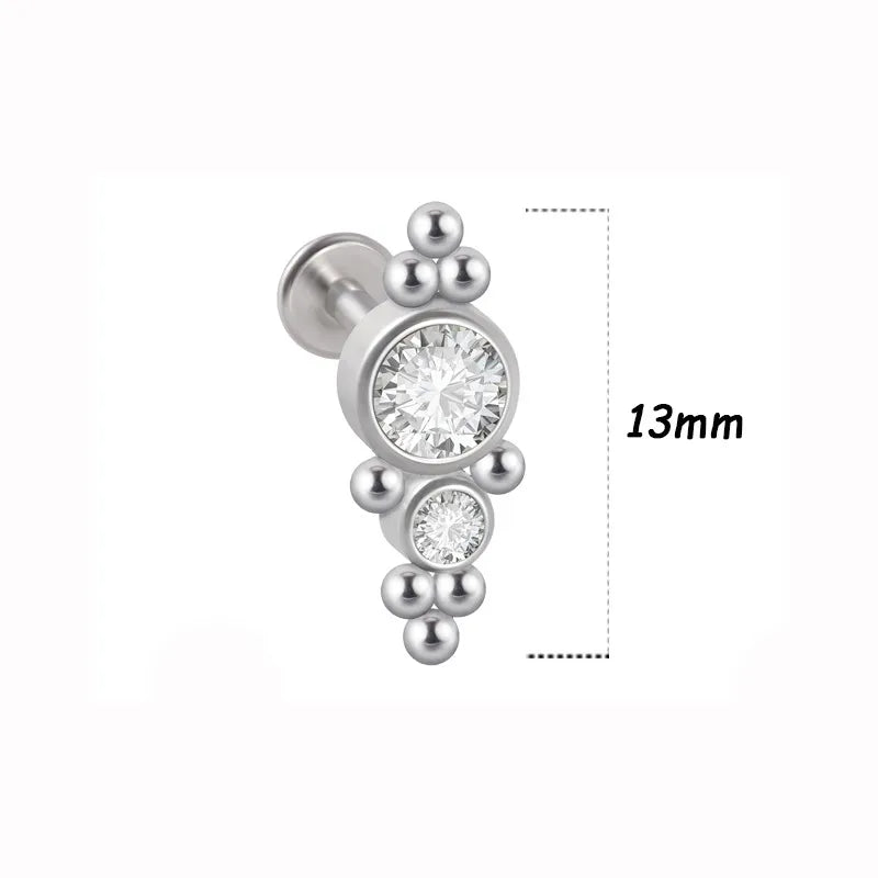 1 Piece Lip Rings Simple Style Classic Style Solid Color 316L Stainless Steel  G23 Titanium Ear Cartilage Rings & Studs