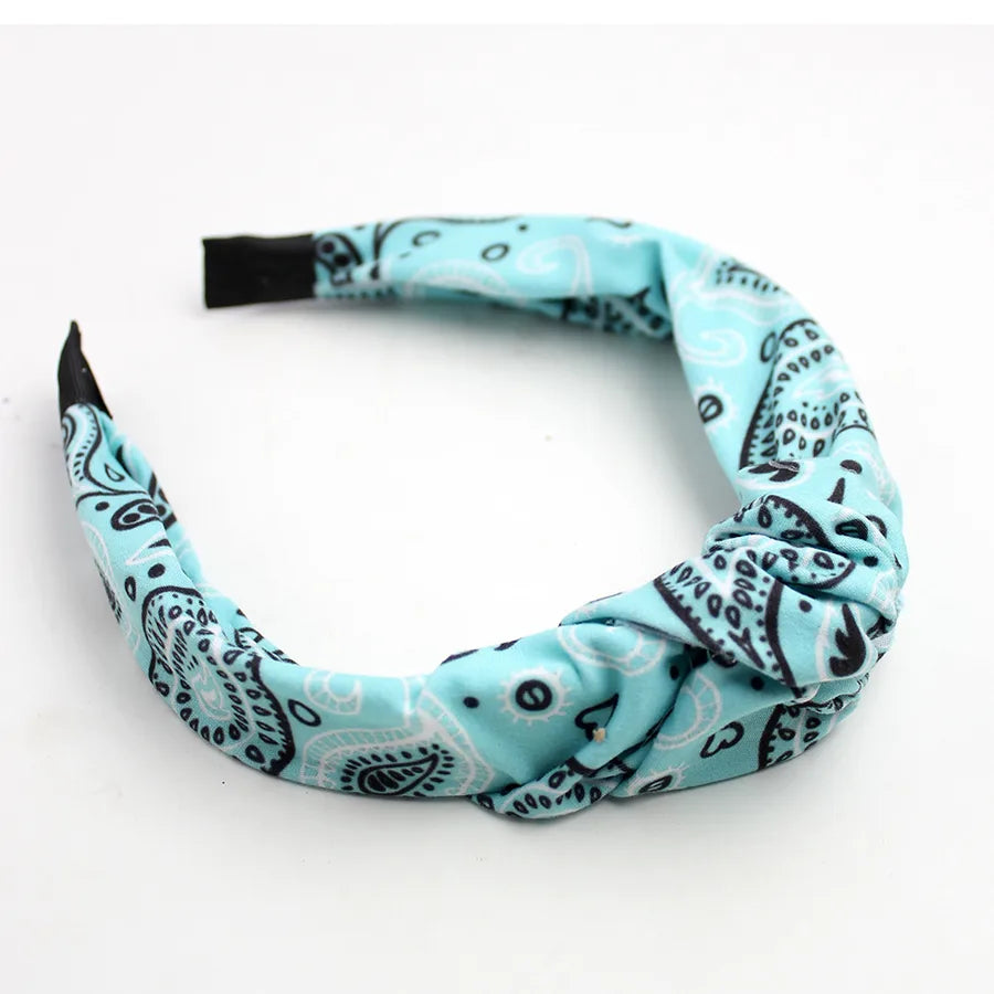Equestrian Headband Western Cowboy Hair Accessories Cashew Flower Knotted Headband French Classic Elegant Headwear