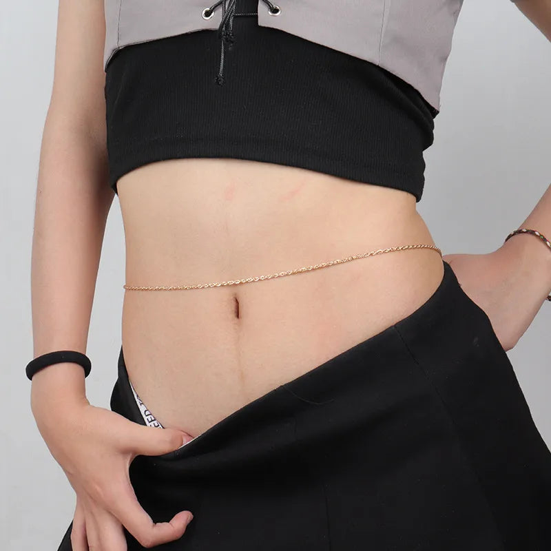 jewelry fashion round bead chain double-layer women's waist chain metal chain body chain belly chain waist decoration