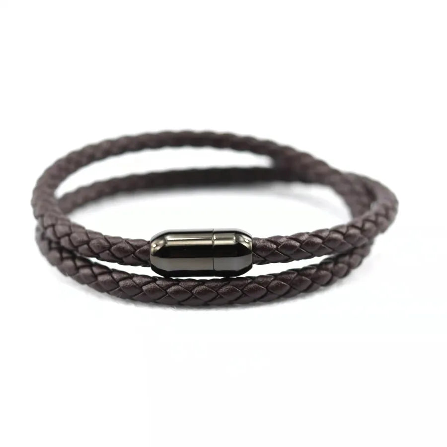 hot supply stainless steel Simple Men's woven double-layer bracelet personality strong magnetic all kinds of titanium steel bracelet wholesale