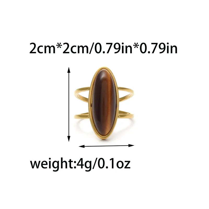 Wholesale Jewelry Vintage Style Simple Style Commute Square Oval Heart Shape 304 Stainless Steel 18K Gold Plated Plating Open Rings
