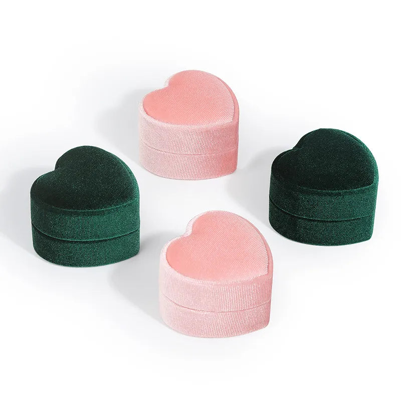 Fashion Heart Shape Corduroy Valentine'S Day Jewelry Boxes