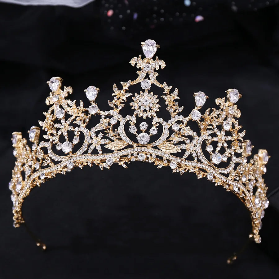 fashion geometric alloy inlay rhinestones crown 1 piece