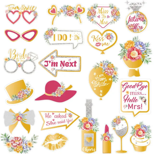 Bachelor party Wedding bride wedding bride to be photo props Team bride handheld paper photo frame