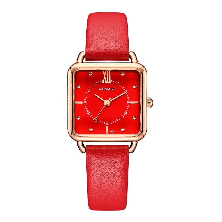 fashion square dial casual belt watch