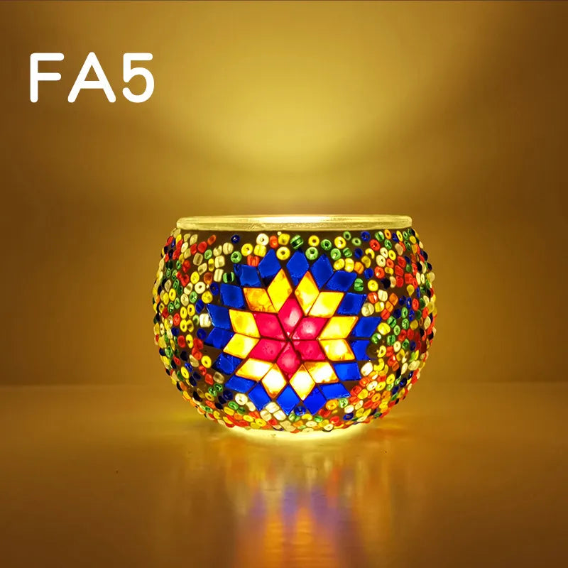 No Retro Geometric Glass candlestick