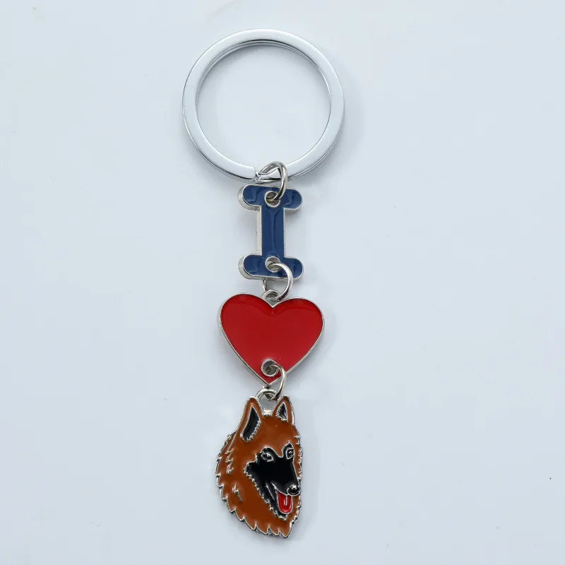 1 Piece Cute Letter Dog Heart Shape Zinc alloy Unisex Slip-on Keychain