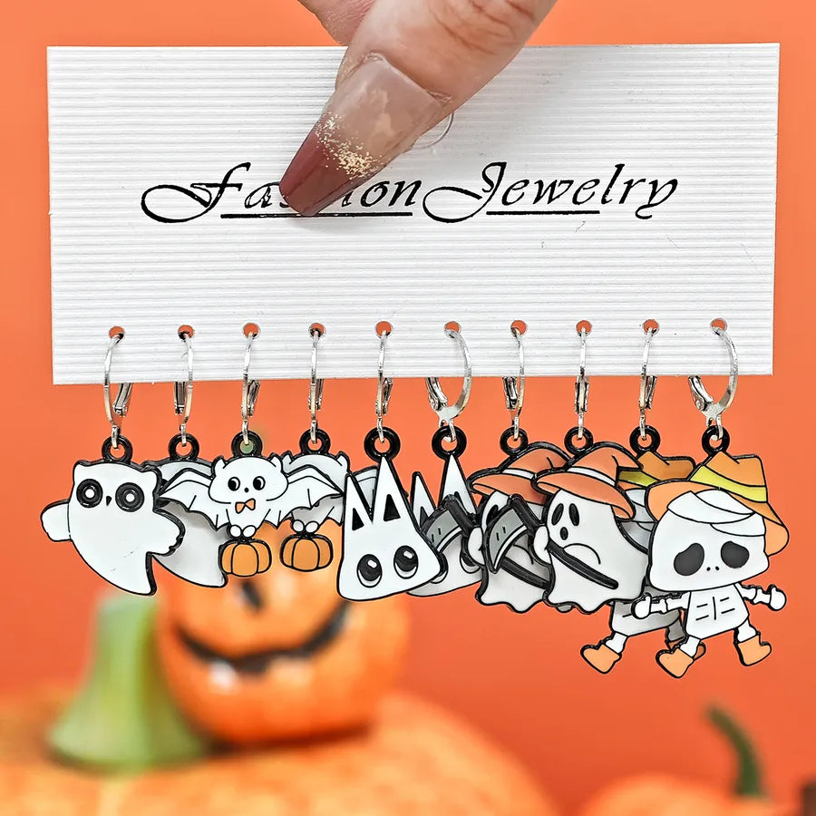 Halloween Skeleton Ghost Magic Hat Ear Cuff Creative Funny Personalized Earring Zinc Alloy Unisex Jewelry Accessory