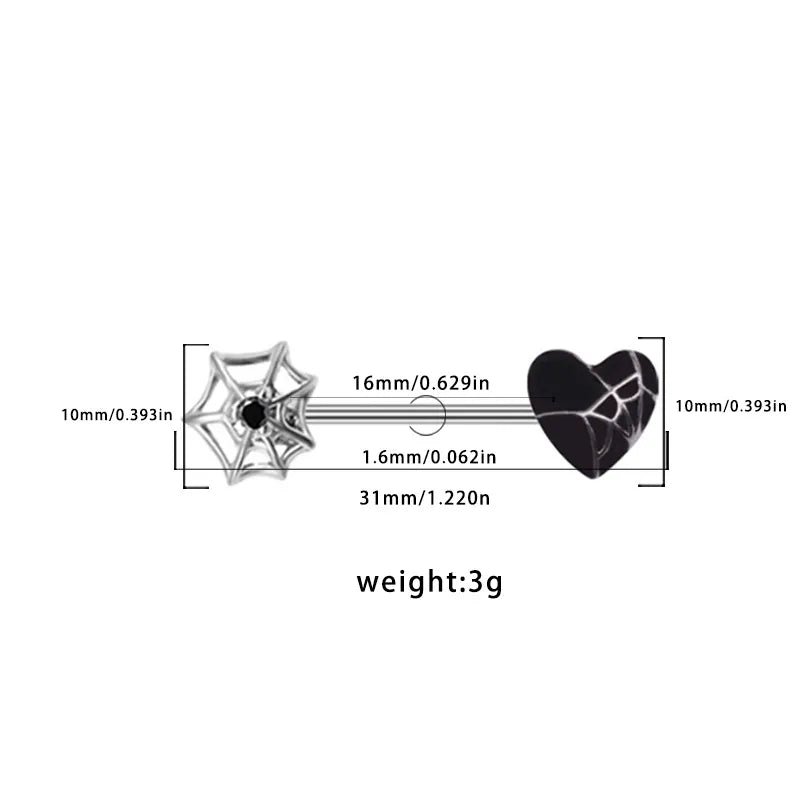 1 Piece Nipple Rings & Studs Hip-Hop Sexy Punk Heart Shape Smiley Face 316 Stainless Steel  Arylic Alloy Epoxy Plating Inlay Acrylic Rhinestones White Gold Plated nipple ring Nipple Rings & Studs
