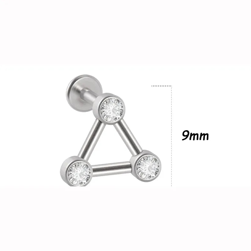 1 Piece Lip Rings Simple Style Classic Style Solid Color 316L Stainless Steel  G23 Titanium Ear Cartilage Rings & Studs