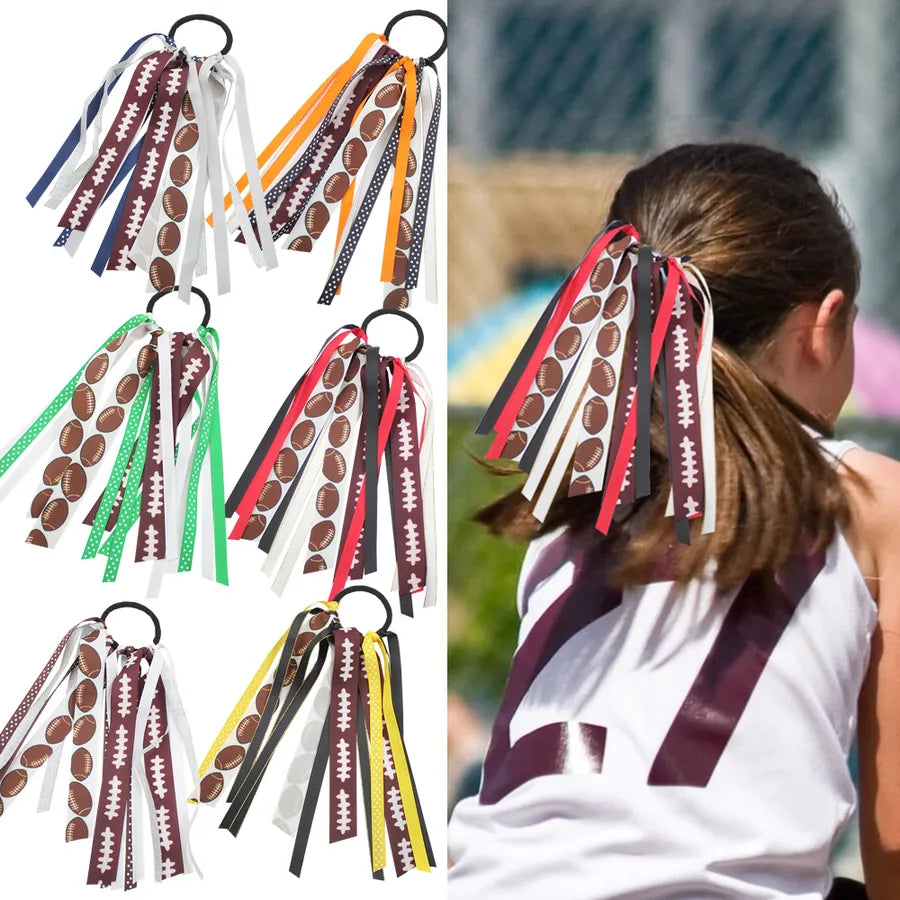 New Rugby Cheerleading Bow Cheer Ribbon Children Girls Sports Hair Accessories Hair Ring