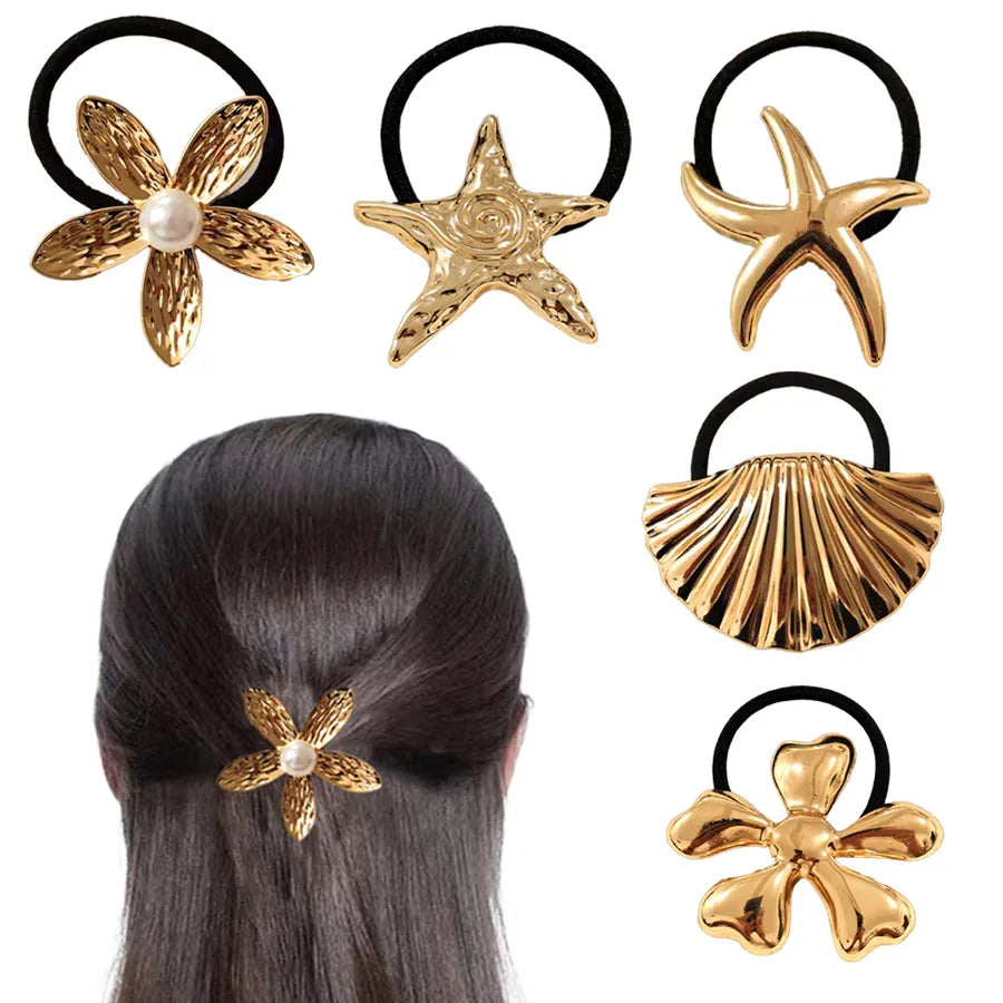 Vacation Streetwear Women's Scallop Starfish Alloy Plating Hair Tie