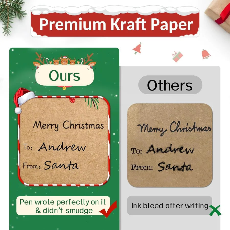 Handmade Christmas Thank You Gift Decorations 10 Pack Adhesive Labels Stickers Craft Series Paper Not Dry