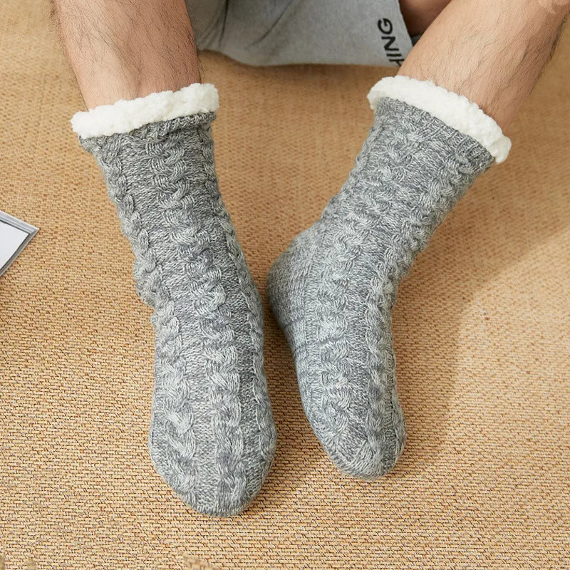 Men's Simple Style Solid Color Polyester Polyacrylonitrile Fiber Crew Socks A Pair