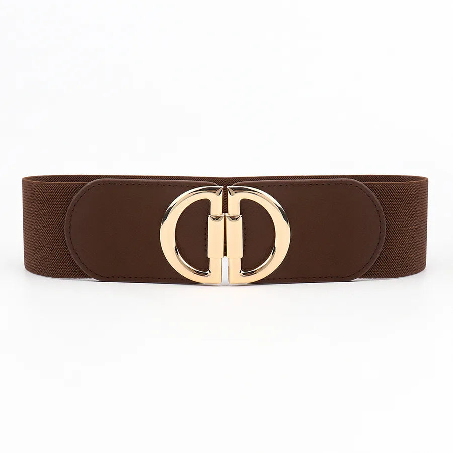 simple style solid color pu leather alloy plating women's leather belts