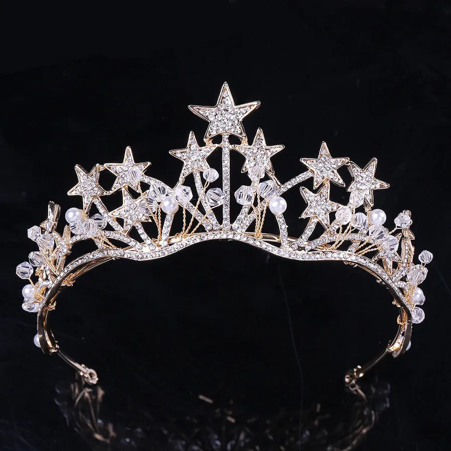 fashion star alloy inlay crystal rhinestones crown 1 piece